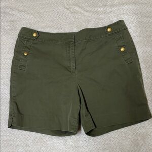 Talbots Dark Green Women's Cargo Shorts with Gold Accents